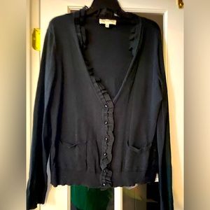 Jones NY ruffled cardigan sweater